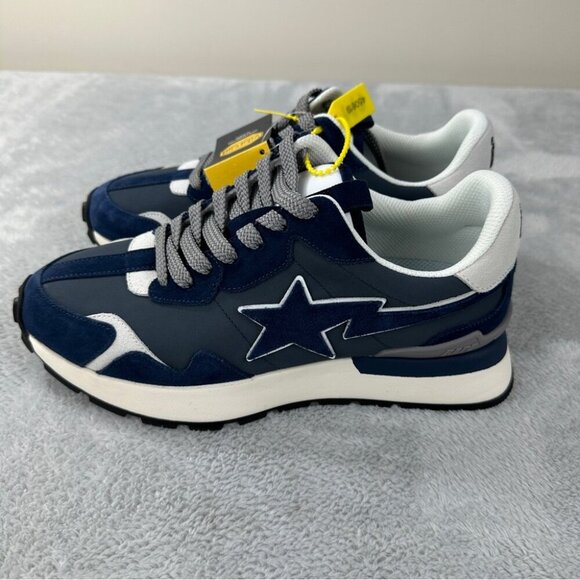 Bape A Bathing Ape Roadsta Express #3 M1 Sneakers Blue and Grey NWT M Size 9 US - Picture 7 of 13